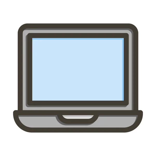 Laptop Vector Thick Line Colors Icon Für Den Persönlichen Und — Stockvektor