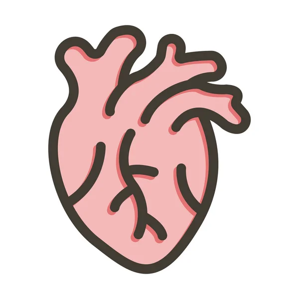 Сердечный Вектор Толстая Линия Заполненные Цвета Значок Личного Коммерческого Использования — стоковый вектор