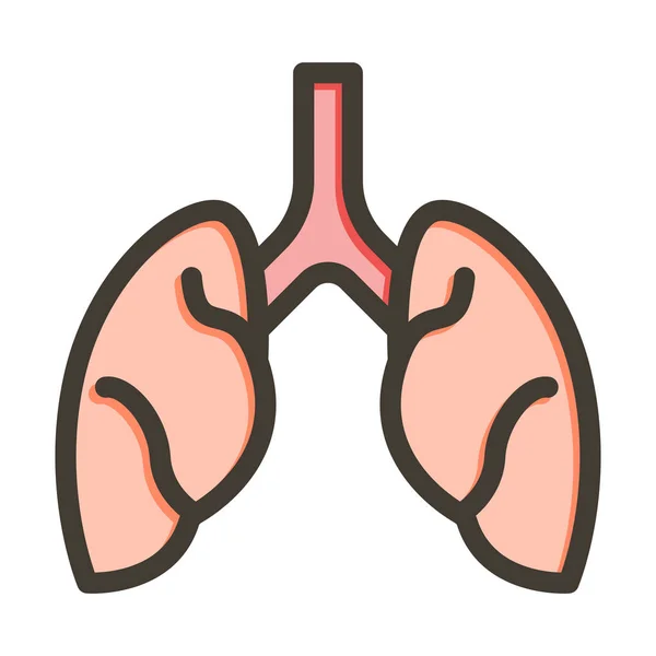 Lungs Векторна Товста Лінія Заповнених Кольорів Піктограма Особистого Комерційного Використання — стоковий вектор