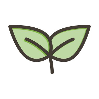 Yaprak Vektörü Kalın Çizgisi Kişisel ve Ticari Kullanım için Renk Simgesi Dolduruldu