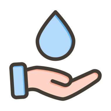 Su Vektörü Kalın Çizgisini Kaydet Renk Simgesi Kişisel ve Ticari Kullanım İçin Kaydet