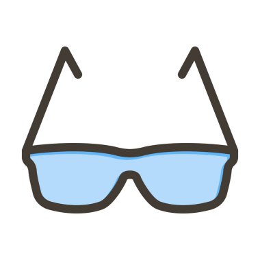 Gözlük Vektörü Kalın Çizgisi Kişisel ve Ticari Kullanım İçin Renk Simgesi Dolduruldu