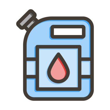 Kişisel ve ticari kullanım için Renk Simgesi Doldurulmuş Kerosene Vektör Kalın Çizgisi