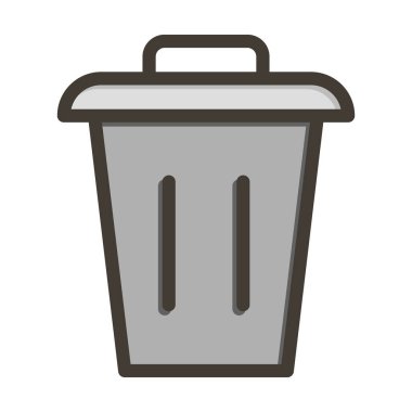 Çöp Vektörü Kalın Çizgisi Kişisel ve Ticari Kullanım için Renk Simgesi Dolduruldu