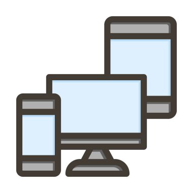 Kişisel ve ticari kullanım için Renk Simgesi Doldurulmuş Elektronik Vektör Kalın Çizgisi