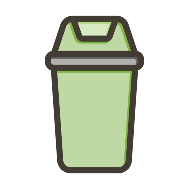 Bin Vektör Kalın Çizgisi Kişisel ve Ticari Kullanım için Renk Simgesi Dolduruldu