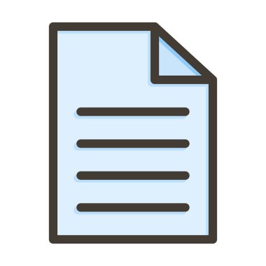 Kişisel ve Ticari Kullanım İçin Renk Simgesi Doldurulmuş Dosya Vektörü Kalın Çizgisi