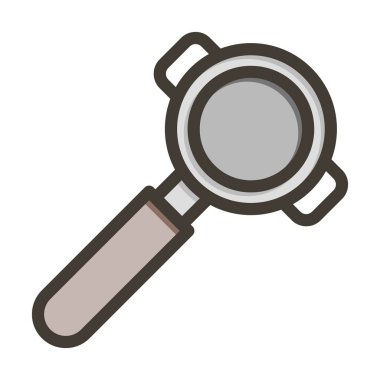 Portafilter Vektör Kalın Çizgisi Kişisel ve Ticari Kullanım için Renk Simgesi Dolduruldu