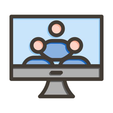 Seyirci Vektör Kalın Çizgisi Renk Simgesi Kişisel ve Ticari Kullanım İçin