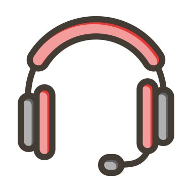 Kulaklıklar Vektör Kalın Çizgisi Renk Simgesi Kişisel ve Ticari Kullanım İçin
