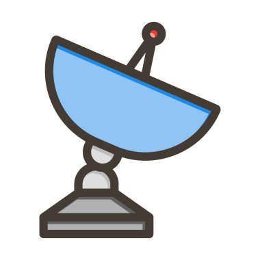 Kişisel ve Ticari Kullanım İçin Renk Simgesi Doldurulmuş Uydu Tabağı Kalın Çizgisi