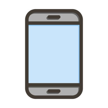 Kişisel ve ticari kullanım için Renk Simgesi Doldurulmuş Telefon Vektörü Kalın Çizgisi