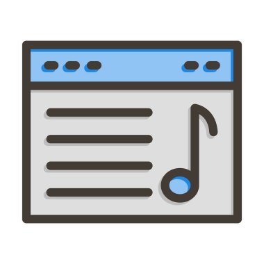 Kişisel ve ticari kullanım için Renk Simgesi Doldurulmuş Oynatma Listesi Kalın Satırı