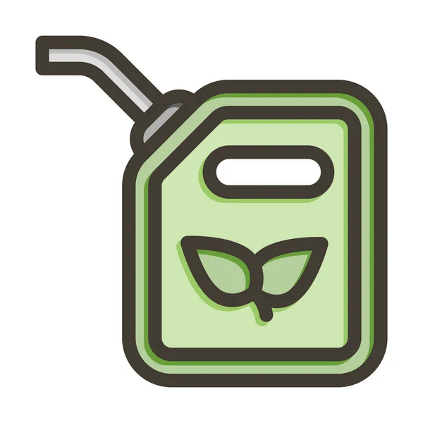 Biofuel Vector Thick Line Colors Icon Für Den Persönlichen Und — Stockvektor