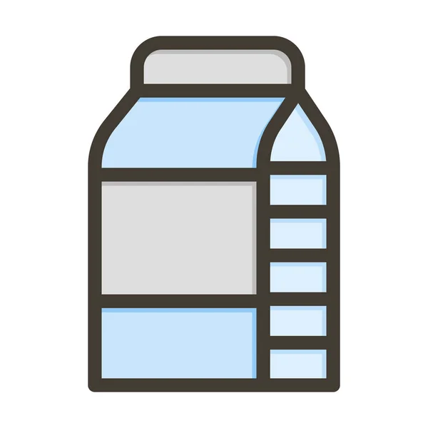 Milk Vector Thick Line Colors Icon Für Den Persönlichen Und — Stockvektor