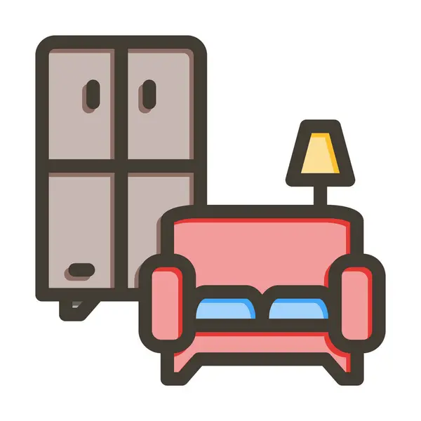 个人及商业用途的家具向量填充色系 — 图库矢量图片