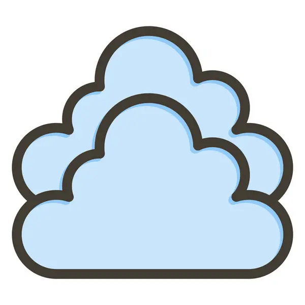 Cloud Vector Dikke Lijn Gevulde Kleuren Pictogram Voor Persoonlijk Commercieel — Stockvector