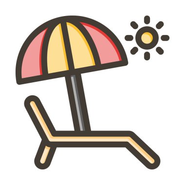 Kişisel ve Ticari Kullanım İçin Renk Simgesi Doldurulmuş Tatil Vektörü Kalın Çizgisi