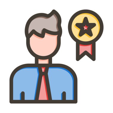 En İyi Çalışan Vektör Kalın Çizgisi Renk Simgesi Kişisel ve Ticari Kullanım İçin