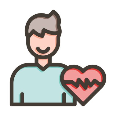 Kişisel ve ticari kullanım için Renk Simgesi Doldurulmuş Sağlık Vektörü Kalın Çizgisi