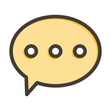 Sohbet Balonu Vektör Kalın Çizgisi Renk Simgesi Kişisel ve Ticari Kullanım İçin