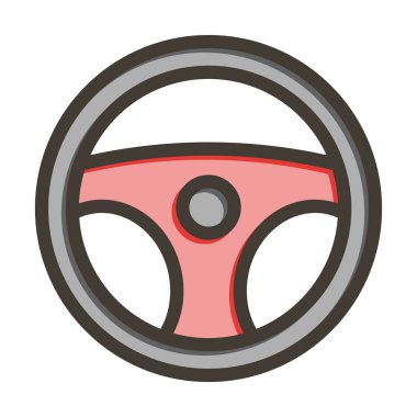 Direksiyon Vektörü Kalın Çizgisi Kişisel ve Ticari Kullanım İçin Renk Simgesi Dolduruldu