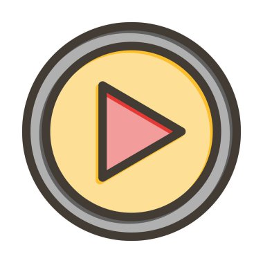 Kişisel ve ticari kullanım için Renk Simgesi Doldurulmuş Vektör Kalın Satırını Oynat