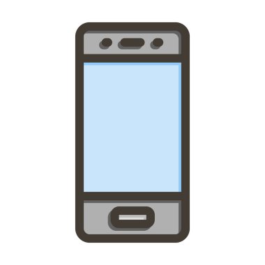 Kişisel ve ticari kullanım için Renk Simgesi Doldurulmuş Mobil Vektör Kalın Çizgisi