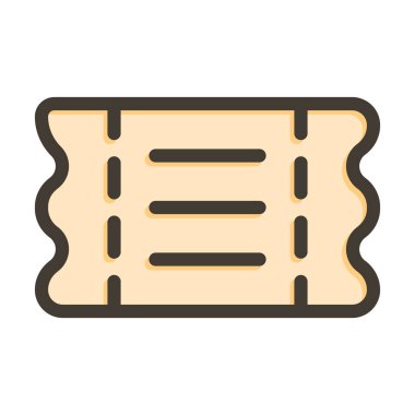 Bilet Vektörü Kalın Çizgisi Kişisel ve Ticari Kullanım için Renk Simgesi Dolduruldu