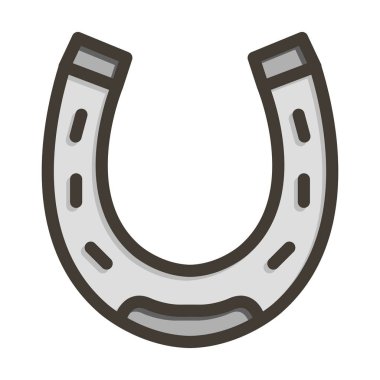 At Nalı Kalın Çizgisi Kişisel ve Ticari Kullanım İçin Renk Simgesi Dolduruldu