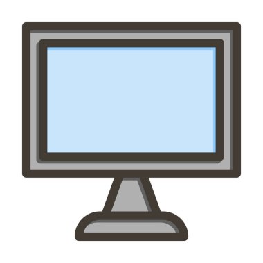 Kişisel ve Ticari Kullanım İçin Renk Simgesi Doldurulmuş Ekran Vektörü Kalın Çizgisi