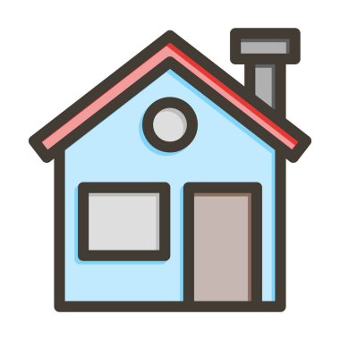 Kişisel ve ticari kullanım için Renk Simgesi Doldurulmuş Ev Vektörü Kalın Çizgisi