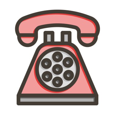 Telephone Vector Thick Line Filled Colors Icon For Personal And Commercial Use clipart