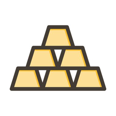 Altın Geliri Kalın Çizgi Renk Simgesi Kişisel ve Ticari Kullanım İçin