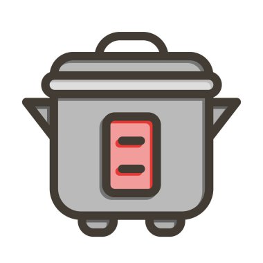 Pirinç Fırını Kalın Çizgisi Kişisel ve Ticari Kullanım İçin Renk Simgesi Dolduruldu