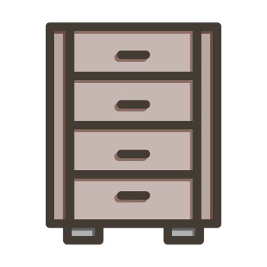 Kabine Vektör Kalın Çizgisi Kişisel ve Ticari Kullanım için Renk Simgesi Dolduruldu