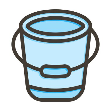 Kova Vektörü Kalın Çizgisi Kişisel ve Ticari Kullanım için Renk Simgesi Dolduruldu