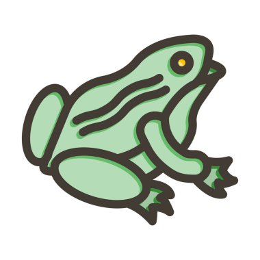 Kurbağa Vektörü Kalın Çizgisi Kişisel ve Ticari Kullanım için Renk Simgesi Dolduruldu