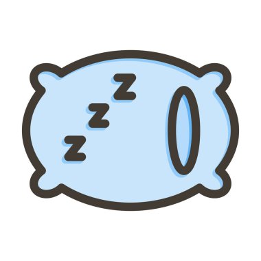 Yastık Vektörü Kalın Çizgisi Kişisel ve Ticari Kullanım İçin Renk Simgesi Dolduruldu