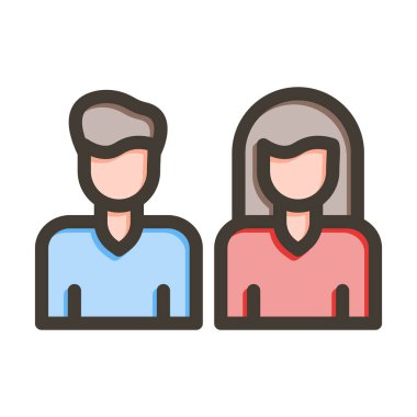 Kişisel ve Ticari Kullanım İçin Renk Simgesi Doldurulmuş Veli Vektörü Kalın Çizgisi