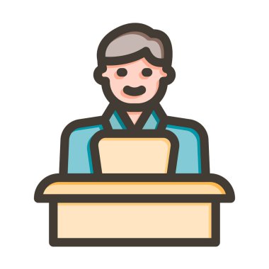 Kişisel ve Ticari Kullanım İçin Renk Simgesi Doldurulmuş Blogger Vektör Kalın Çizgisi