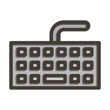 Kişisel ve ticari kullanım için Renk Simgesi Doldurulmuş Bilgisayar Klavyesi Kalın Çizgisi