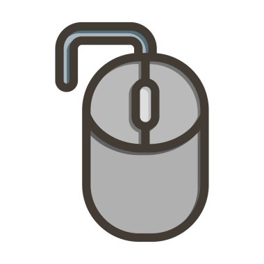 Kişisel ve ticari kullanım için Renk Simgesi Doldurulmuş Bilgisayar Fare Vektörü Kalın Çizgisi