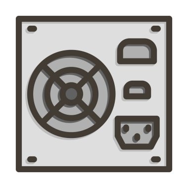 Kişisel ve Ticari Kullanım İçin Renk Simgesi Doldurulmuş Güç Aracı Kalın Çizgisi