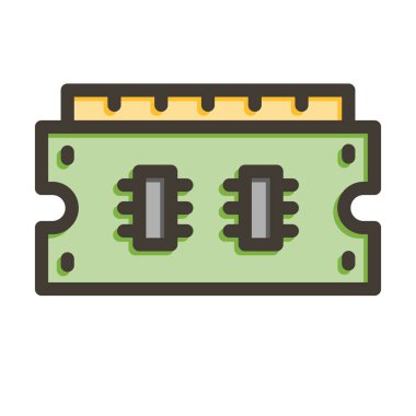 Ram Vektörü Kalın Çizgisi Kişisel ve Ticari Kullanım için Renk Simgesi Dolduruldu