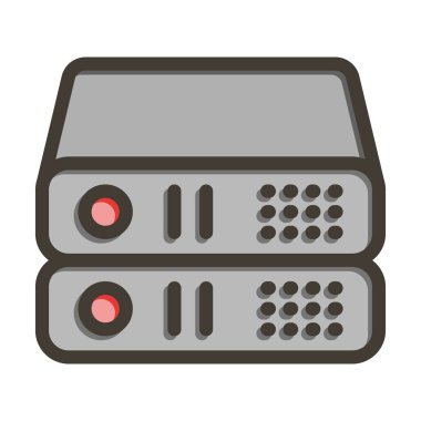 Kişisel ve Ticari Kullanım İçin Renk Simgesi Doldurulmuş Sunucular Kalın Satırı