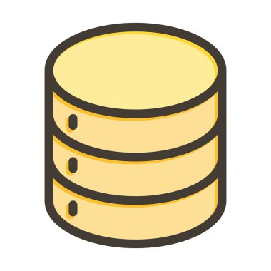 Depolama Vektörü Kalın Çizgisi Kişisel ve Ticari Kullanım için Renk Simgesi Dolduruldu