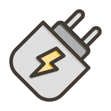 Adaptör Vektör Kalın Çizgisi Kişisel ve Ticari Kullanım için Renk Simgesi Dolduruldu