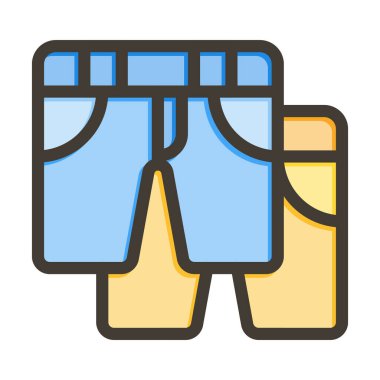 Kişisel ve Ticari Kullanım İçin Renk Simgesi Doldurulmuş Kısa Vektör Kalın Çizgisi