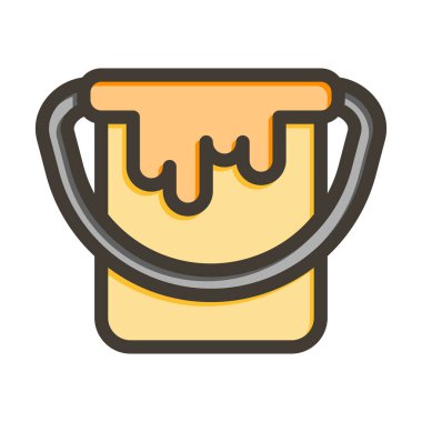 Boya Kovası Vektör Kalın Çizgisi Kişisel ve Ticari Kullanım için Renk Simgesi